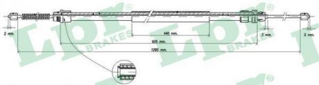 Трос ручного тормоза LPR C0740B