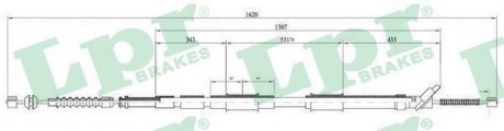 Трос ручного гальма LPR C0873B