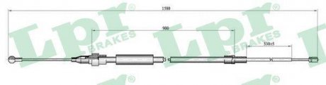 Трос ручного тормоза LPR C0967B (фото 1)