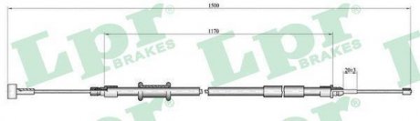Трос ручного тормоза LPR C1009B