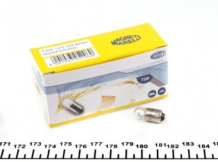 Автолампа T3W BA9s 3 W прозрачная MAGNETI MARELLI 002893200000