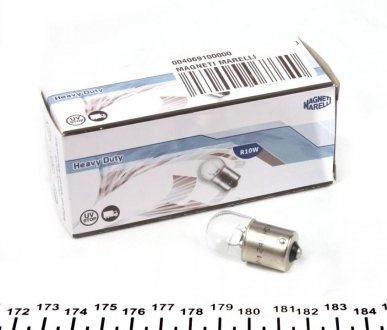 Автолампа Heavy Duty R10W BA15s 10 W прозора MAGNETI MARELLI 004069100000