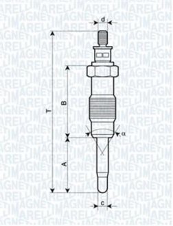 СВЕЧКА РАЗЖАРЕНИЯ MAGNETI MARELLI 062500300304 (фото 1)