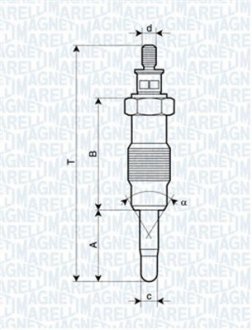 Свеча накаливания MAGNETI MARELLI 062582804304