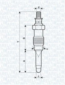 Свіча розжарювання MAGNETI MARELLI 062587001304 (фото 1)