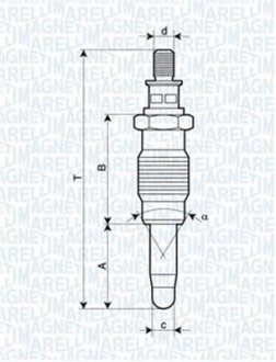 Свеча накаливания MAGNETI MARELLI 062900005304