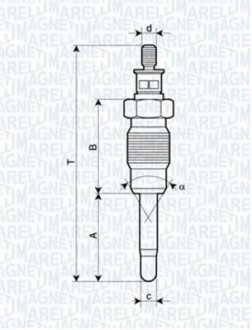 Свіча розжарювання MAGNETI MARELLI 062900016304 (фото 1)