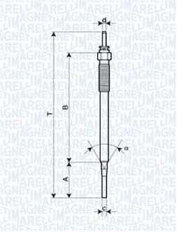 Свічка розжарювання MAGNETI MARELLI 062900036304 (фото 1)