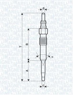 СВЕЧКА РАЗЖАРЕНИЯ MAGNETI MARELLI 062900038304 (фото 1)