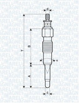 Свеча накаливания MAGNETI MARELLI 062900040304