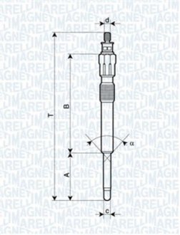 Свіча розжарювання MAGNETI MARELLI 062900043304