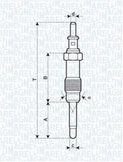 Свеча накаливания MAGNETI MARELLI 062900046304