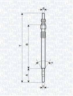 Свічка розжарювання MAGNETI MARELLI 062900047304 (фото 1)