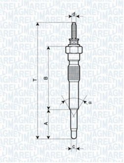 СВЕЧКА РАЗЖАРЕНИЯ MAGNETI MARELLI 062900068304 (фото 1)