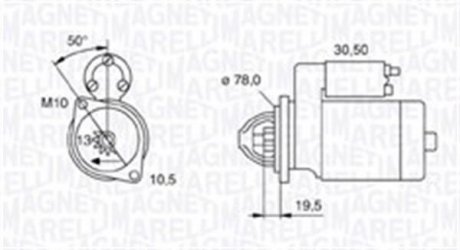 Стартер OPEL ASTRA/MERIVA 1.7DI/CDTi 1.4kW MAGNETI MARELLI 063721158010