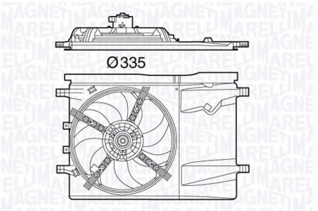 Вентилятор, охолодження двигуна MAGNETI MARELLI 069422577010