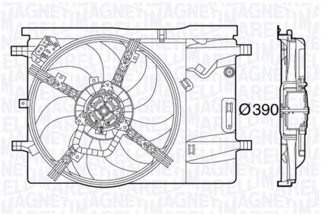 Вентилятор, охлаждение двигателя MAGNETI MARELLI 069422578010