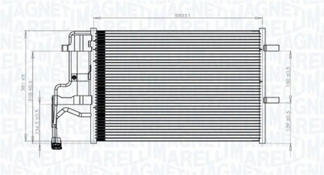 Радіатор кондиціонера (з осушувачем) Mazda 3/5 1.4-2.3 03-10 MAGNETI MARELLI 350203844000 (фото 1)