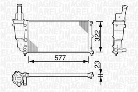 Радиатор, охлаждение двигателя MAGNETI MARELLI 350213114000