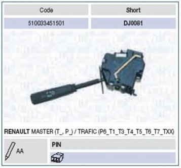 Подрулевой переключатель MAGNETI MARELLI 510033451501