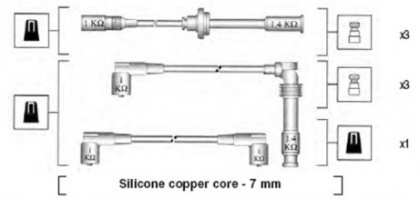 Проволока зажигания, набор MAGNETI MARELLI 941045390524