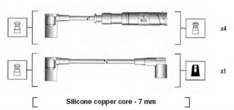 Проволока зажигания, набор MAGNETI MARELLI 941115020651 (фото 1)