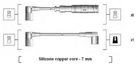 Проволока зажигания, набор MAGNETI MARELLI 941115110655