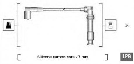 Комплект изолированных проводов для свечей зажигания MAGNETI MARELLI 941125310683