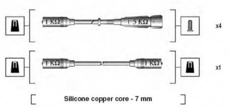 Дроти запалення, набір MAGNETI MARELLI 941175140755