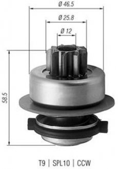 Бендікс стартера MAGNETI MARELLI AMB0171