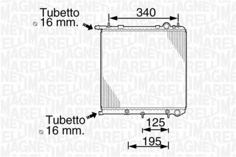 Радиатор, охлаждение двигателя MAGNETI MARELLI BM819