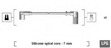 Проволока зажигания, набор MAGNETI MARELLI MSK607 (фото 1)