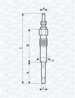 СВЕЧКА РАЗЖАРЕНИЯ MAGNETI MARELLI UC14A (фото 1)