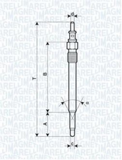 СВЕЧКА РАЗЖАРЕНИЯ MAGNETI MARELLI UC17A (фото 1)