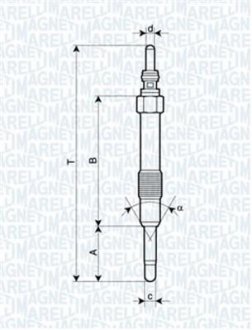 СВЕЧКА РАЗЖАРЕНИЯ MAGNETI MARELLI UC19A (фото 1)