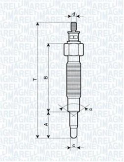 СВЕЧКА РАЗЖАРЕНИЯ MAGNETI MARELLI UC36A