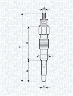 СВЕЧКА РАЗЖАРЕНИЯ MAGNETI MARELLI UC37A (фото 1)