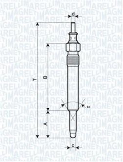 СВЕЧКА РАЗЖАРЕНИЯ MAGNETI MARELLI UX17A (фото 1)