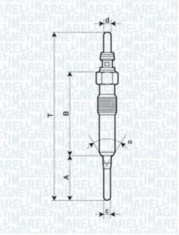 Свеча накаливания MAGNETI MARELLI UY16A (фото 1)