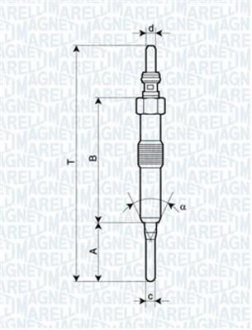 СВЕЧКА РАЗЖАРЕНИЯ MAGNETI MARELLI UY18A (фото 1)