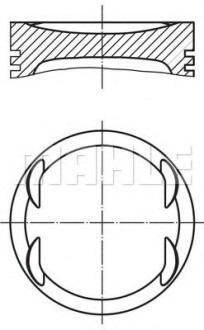 Поршень Ford Focus II 1.6 04-12/Mondeo IV 1.6Ti 07-15 (79.5mm/+0.5) MAHLE MAHLE / KNECHT 0157602