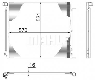 Радіатор кондиціонера BMW X5 (E70/F15,F85) 09-18/X6 (E71,E72/F16,F86) 09-19 MAHLE / KNECHT AC 269 000S (фото 1)