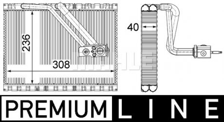 Випарювач кондиціонера MAHLE / KNECHT AE 127 000P (фото 1)