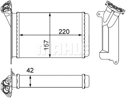 Радиатор печки E30 1.6-2.7 82-94 MAHLE / KNECHT AH 95 000S (фото 1)