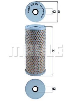 Гідрофільтр, кермо KNECHT MAHLE / KNECHT HX108