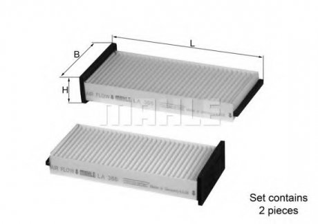 Фільтр салону KNECHT MAHLE / KNECHT LA 366/S