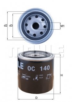 Фільтр масляний MAHLE / KNECHT OC140