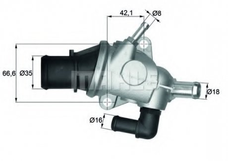 Термостат системи охолодження MAHLE MAHLE / KNECHT TI12588 (фото 1)