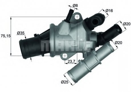 Термостат системи охолодження MAHLE MAHLE / KNECHT TI18088 (фото 1)