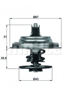 Термостат системи охолодження MAHLE MAHLE / KNECHT TX2371D